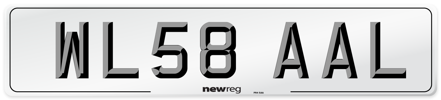 WL58 AAL Number Plate from New Reg